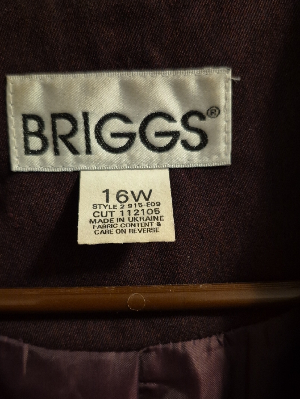Vintage-Briggs New York Women's Deep Plum Single-Button Blazer Size 16W - Picture 2 of 8